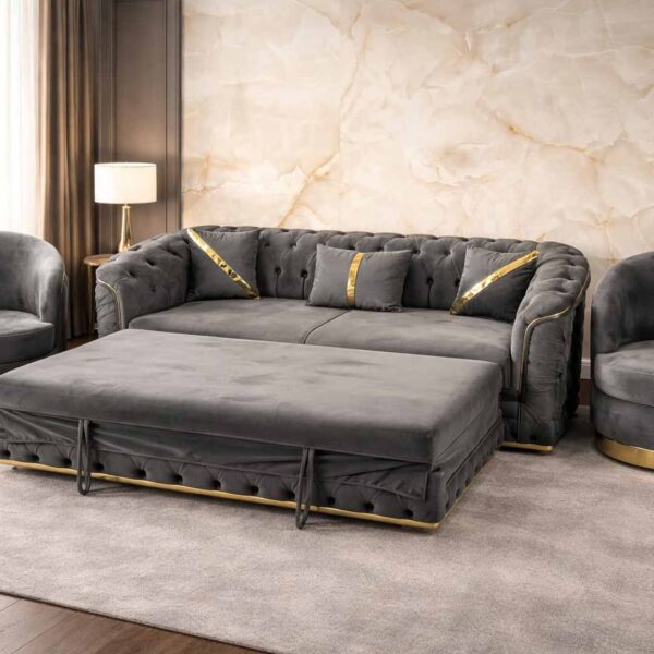 Set Canapea Extensibilă Penelopa Deluxe cu 2 Fotolii