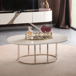 Oferă un aer modern datorită materialelor și finisajelor sale de calitate, dar și a designului delicat. Dimensiunea măsuței este de: 120 x 43 x 80 cm. Măsuța aduce un aer elegant și sofisticat in orice locuință, fiind piesa de rezistență în orice decor.