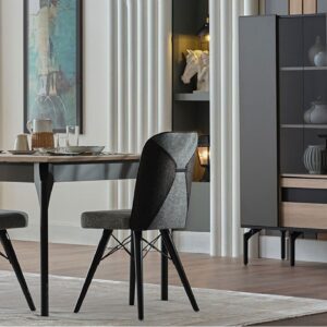 Latime: (X)42.cm

Adancime: (Y)42.5cm

Inaltime: (Z)91cm


Specificatii


 	Tip: Scaun Dining/Living
 	Dimensiune: 42x42.5x91cm
 	Culoare: Gri - Antracit
 	Pachet: 2 bucati