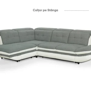 Constructie sezut: Arcuri sinusoidale

Constructie spatar: Chinga rigida

Functiuni:

Extensie tip sertar

Tetiere rabatabile

Brat rabatabil

Sertar asternut

Gabarit: 295 x 234 cm

Suprafata de dormit: 193 x 129 cm

Accesorii optionale: set perne 60 x 30 cm