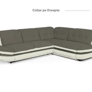 Constructie sezut: Arcuri sinusoidale

Constructie spatar: Chinga rigida

Functiuni:

Extensie tip sertar

Tetiere rabatabile

Brate rabatabile

Sertar asternut

Gabarit: 316 x 264 cm

Suprafata de dormit: 218 x 129 cm

Accesorii optionale: set perne 60 x 30 cm